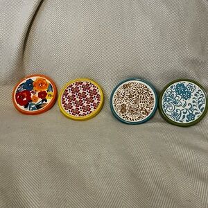 Set of 4 Pioneer Woman Floral Coasters Flea Market Collection-